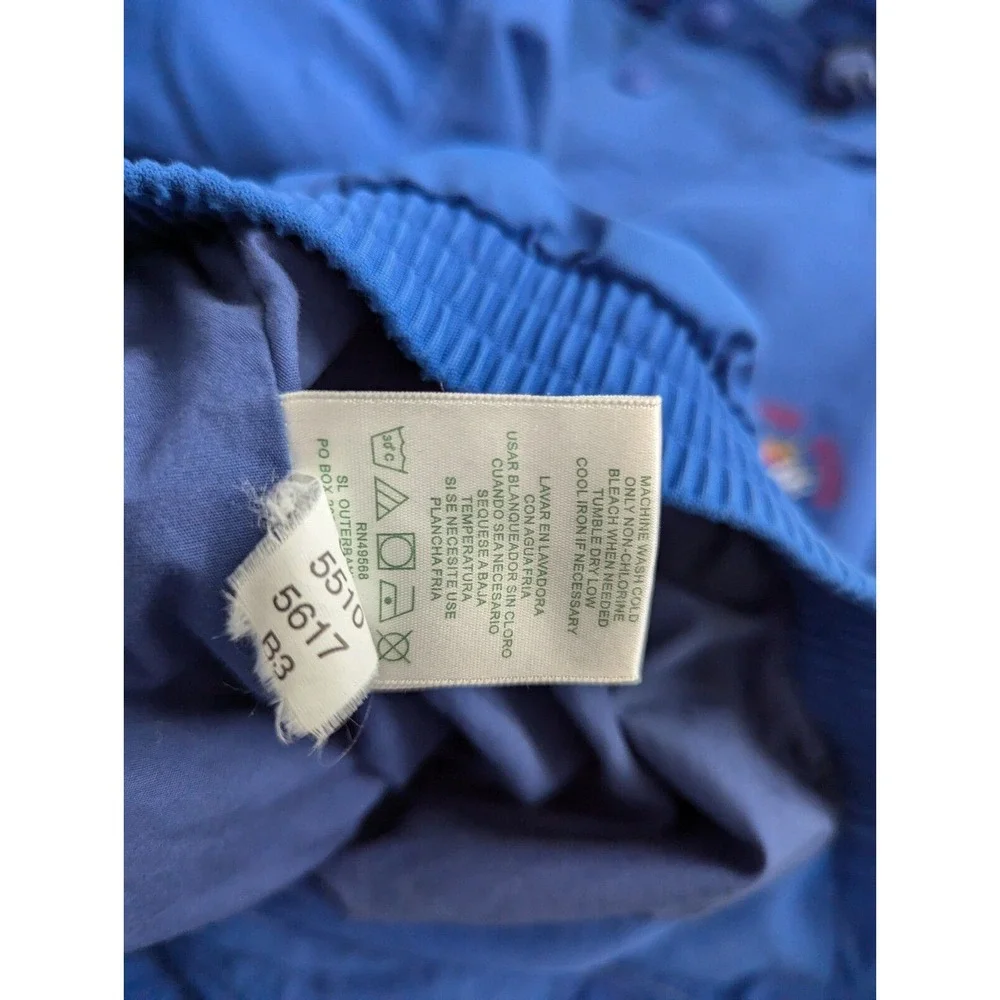 Vintage Outer Banks Crew Hoodie‎ Jacket Mens Large Snap Blue Windbreaker Logo